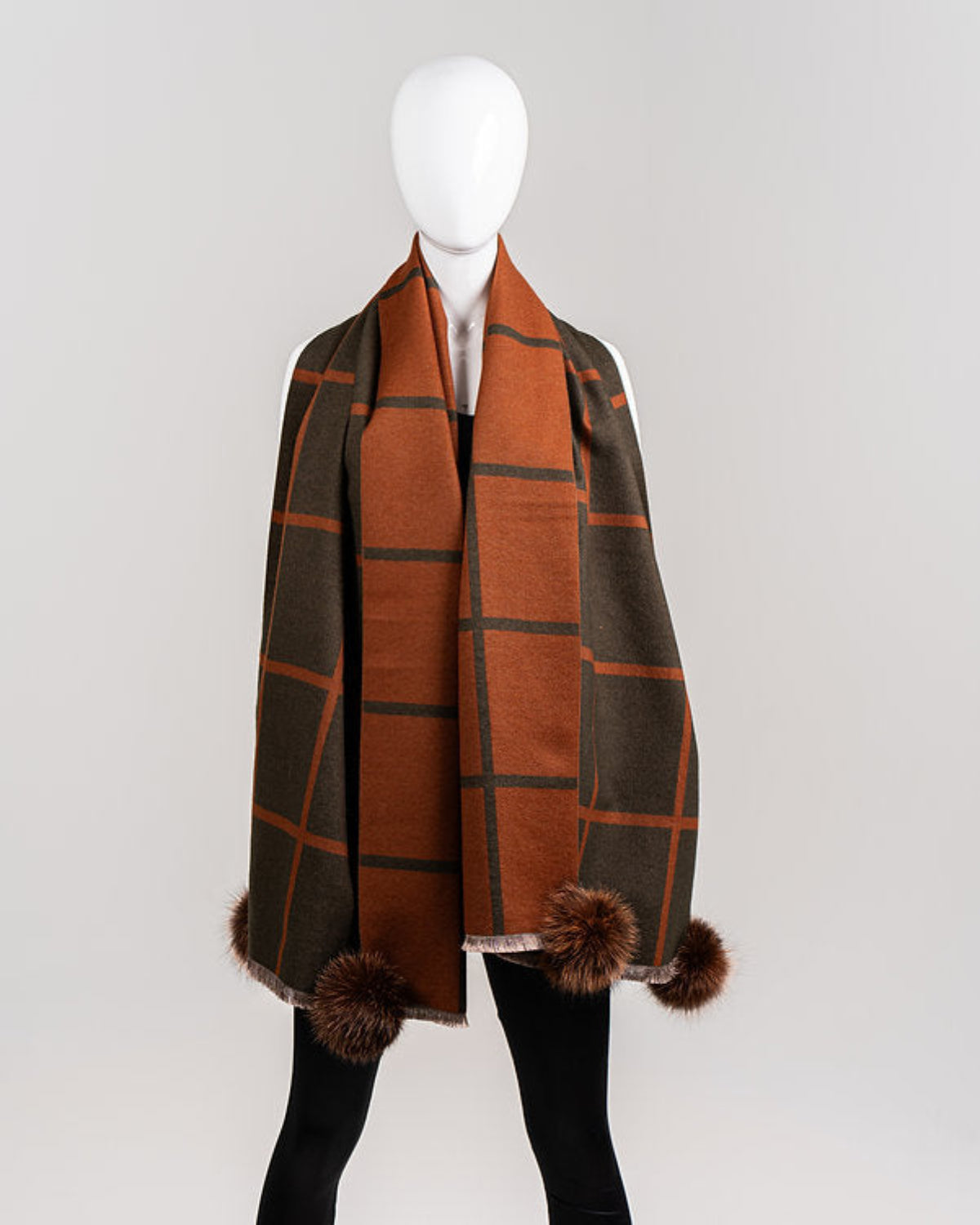 Plaid Reversible Wide Scarf