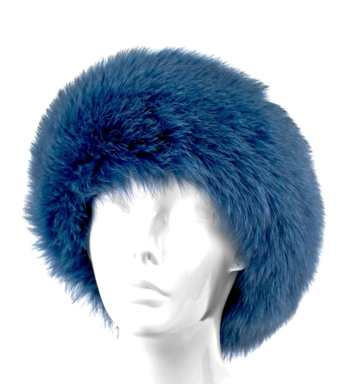 Denim Blue Fox Fur Headband/Collar