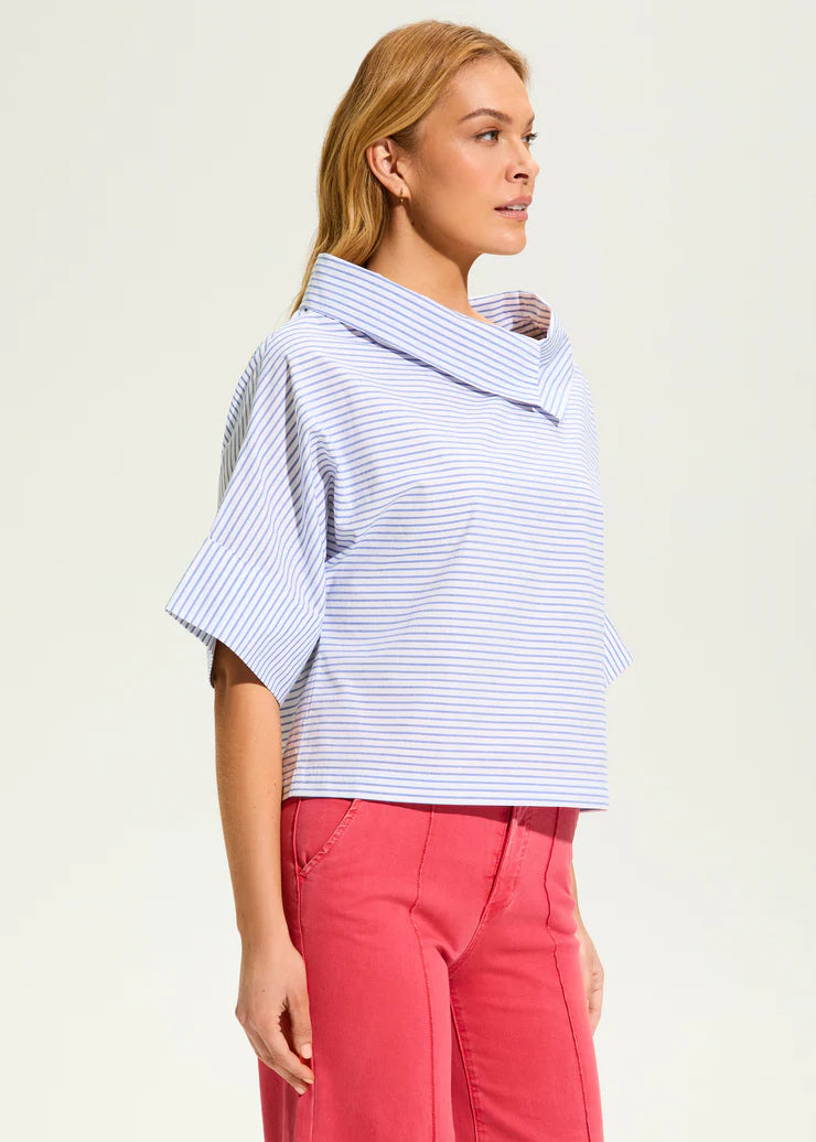 Crossover Neck Popover Top