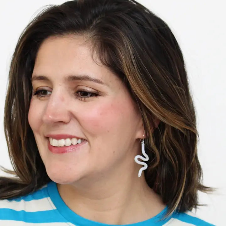 Naya Tubing Earring | White