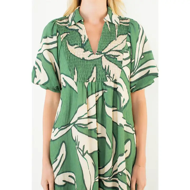 Leaf Print Maxi | Green