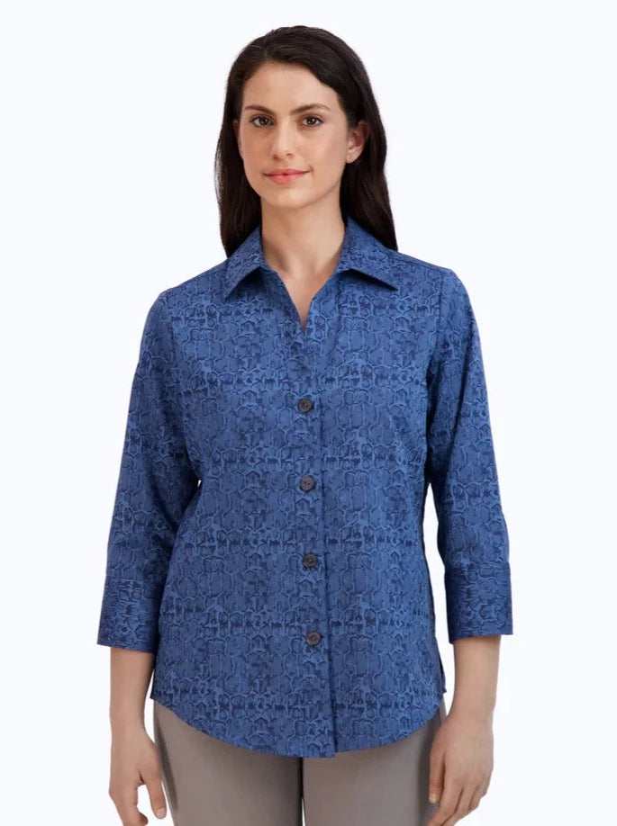 Blue Boyfriend Blouse
