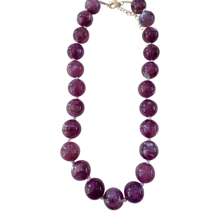 Mabry Beaded Necklace | Plum
