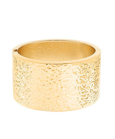 Wide Hammered Bangle