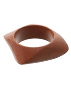Squared Wood Bangle | Brown