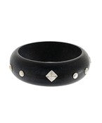 Studded Wood Bangle | Black