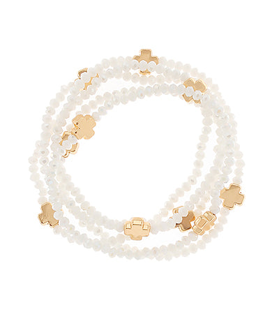 Cross Bracelet | White