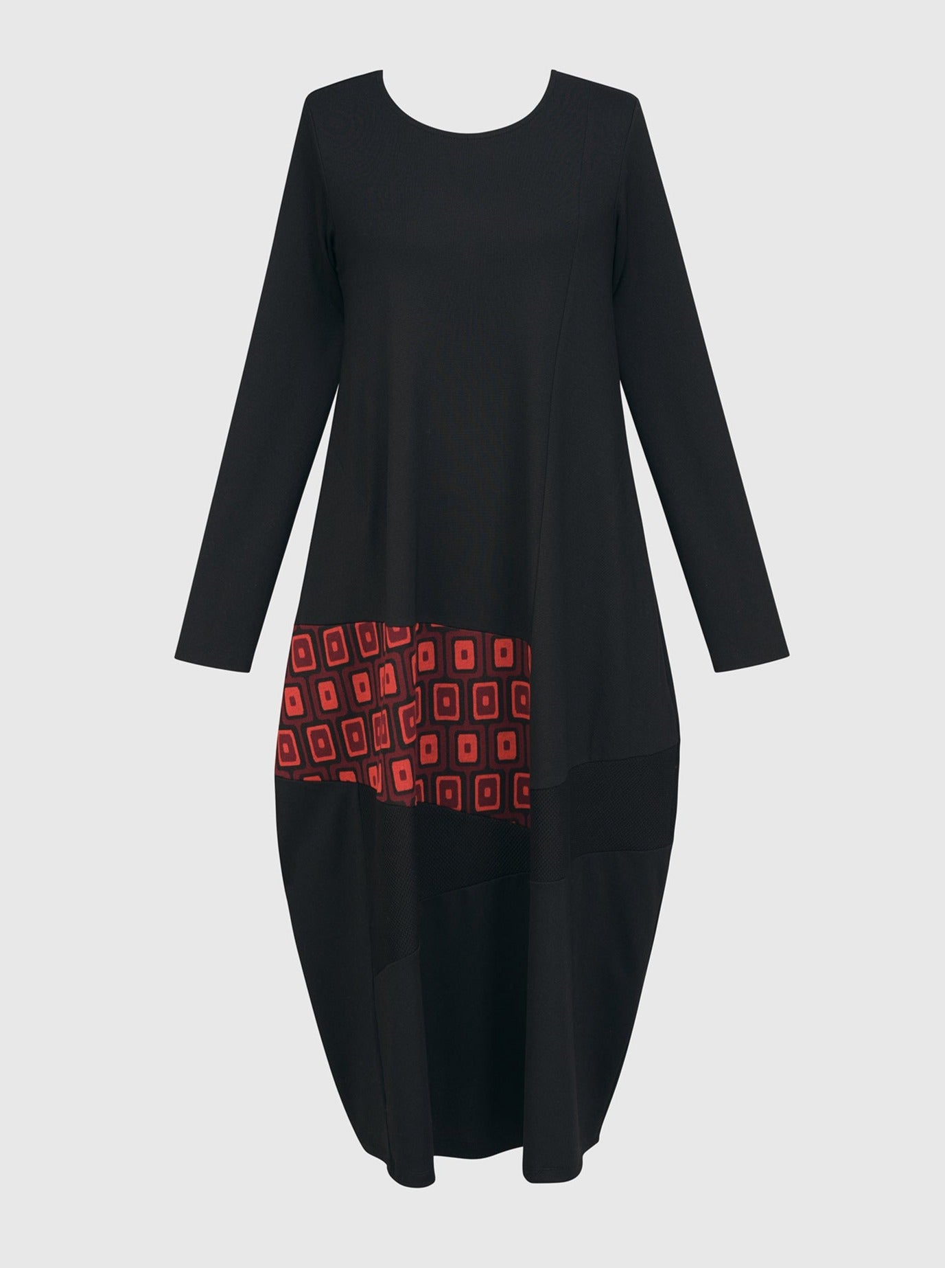 Red & Black Maxi Dress