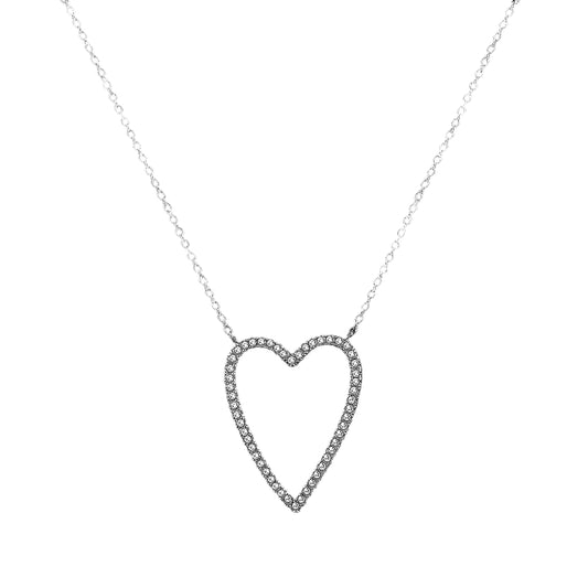 Open Heart Necklace | Silver