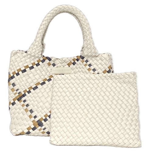Woven Tote | Bone/Camel