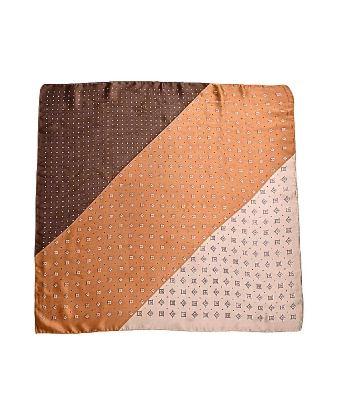 Diamond Printed Bandana Scarf | Brown