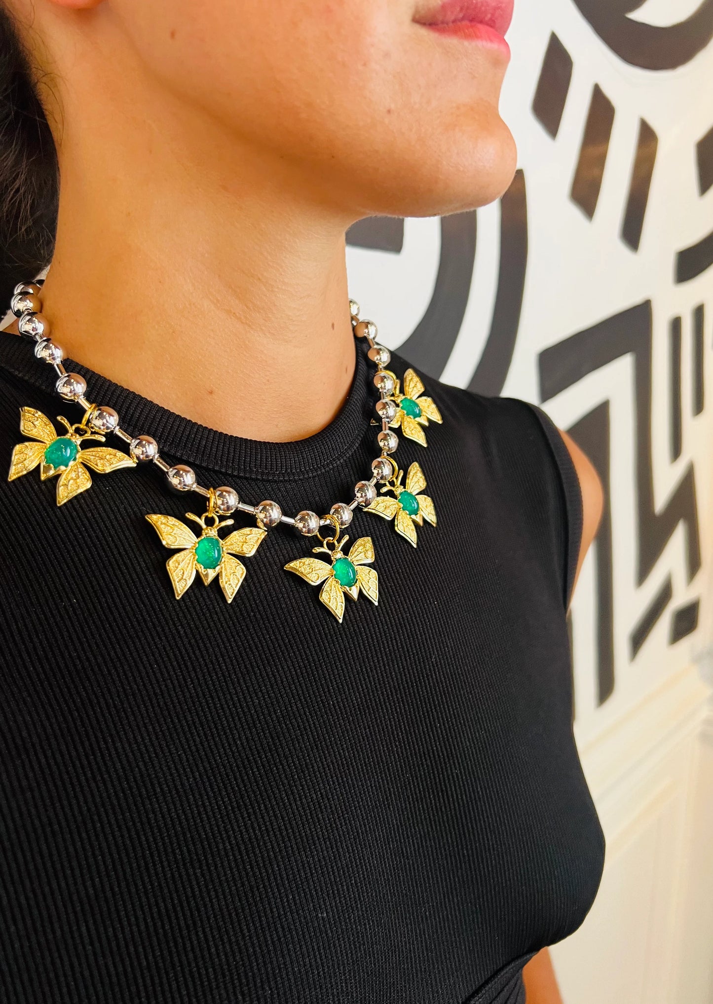 Butterfly Collar Necklace | Silver