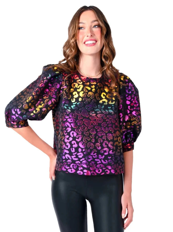 Bella Top | Gold Cheetah