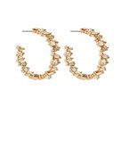 Lt Topaz Bead Hoops