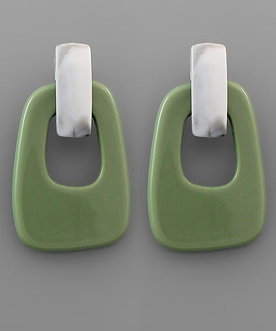 Two Tone Door Knocker Earring | Olive