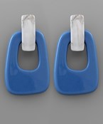 Two Tone Door Knocker Earring | Blue