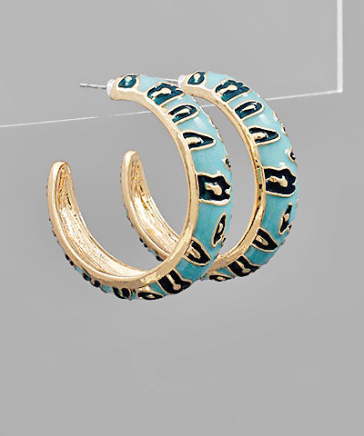 Enamel Animal Hoops | Turq
