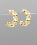 Round Glass Hoops | Gold