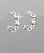 Round Glass Hoops | Silver