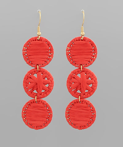 Raffia Drop Earring | Red