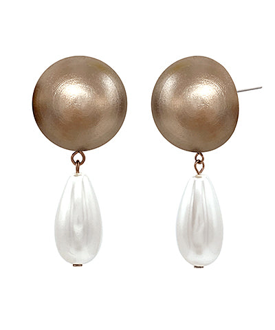 Wooden Dome Earring | Bronze