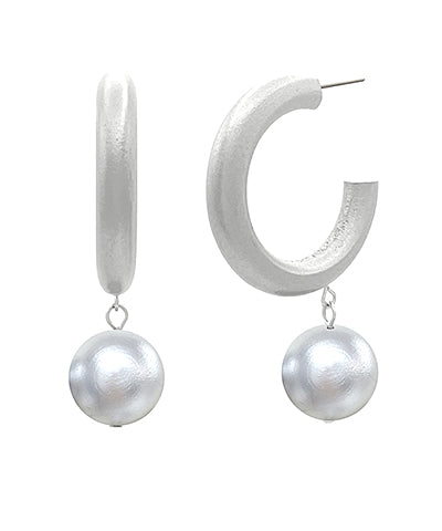 Wooden Ball Dangle | Silver