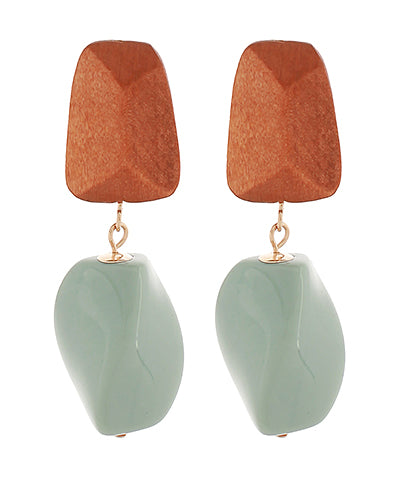 Mint & Wood Dangle