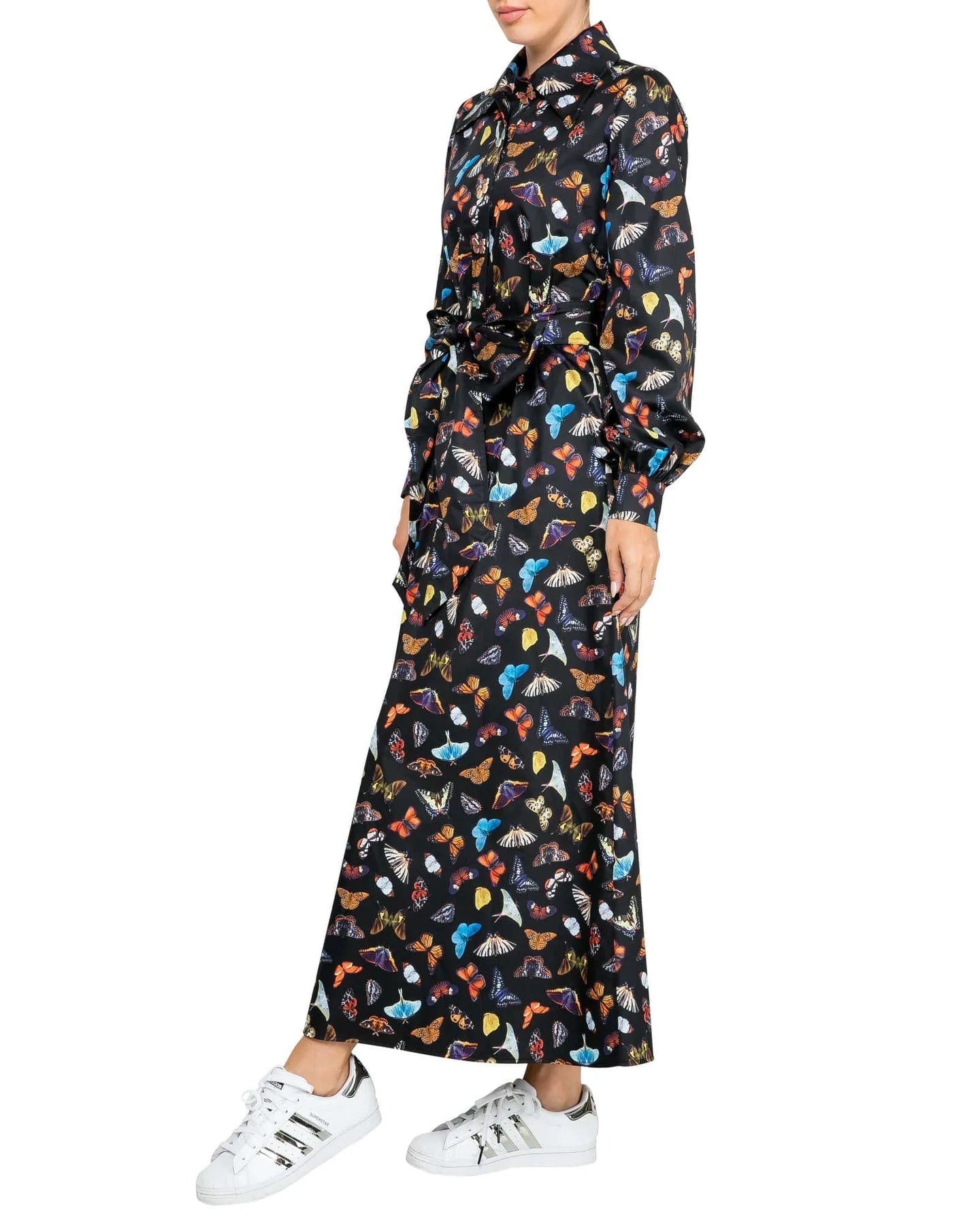 Butterfly Maxi Shirt Dress