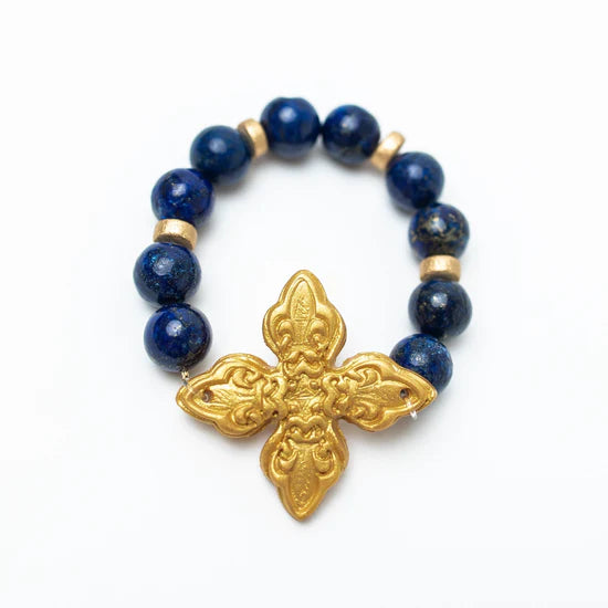 Kait Cross Bracelet | Lapis