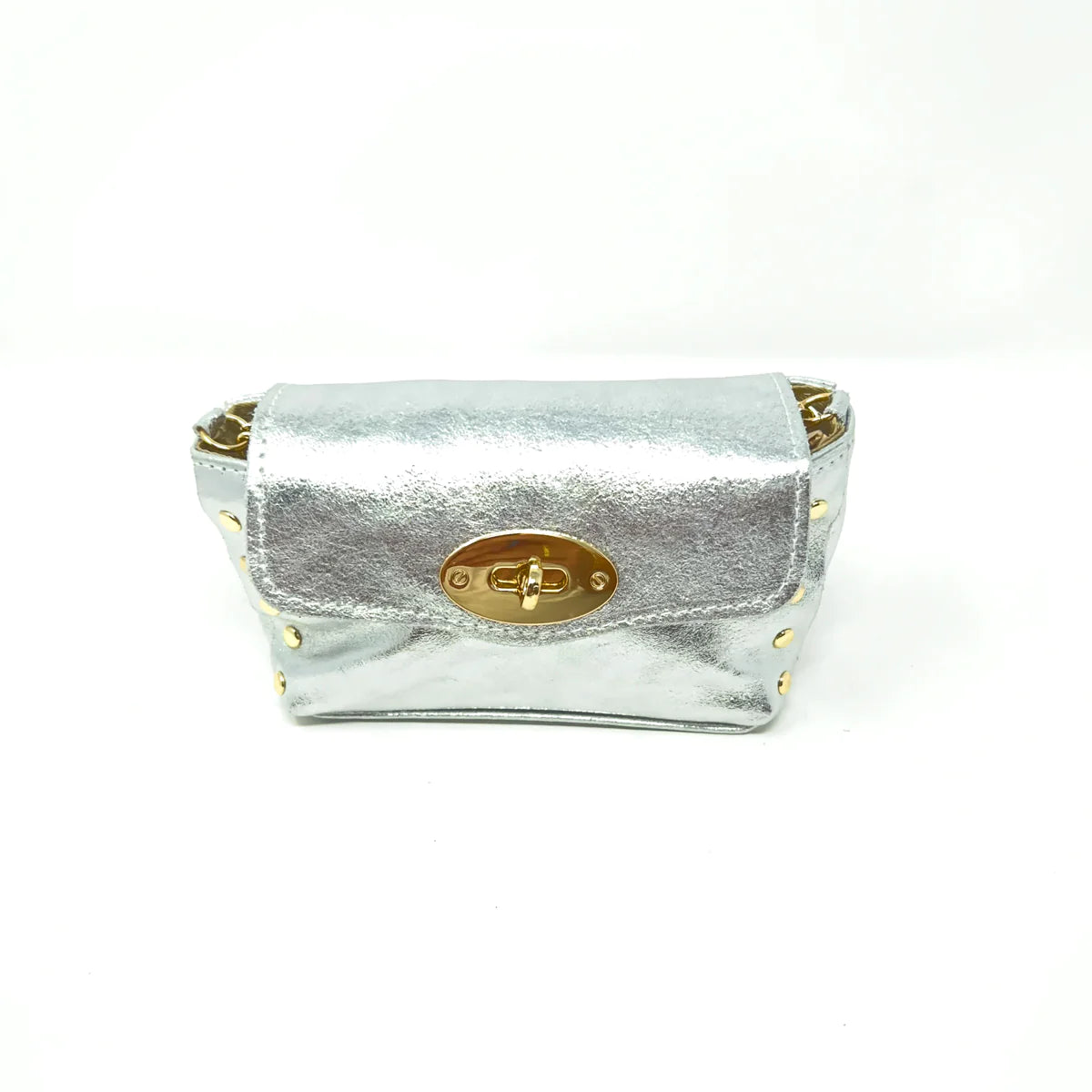 Mini Leather Bag | Silver