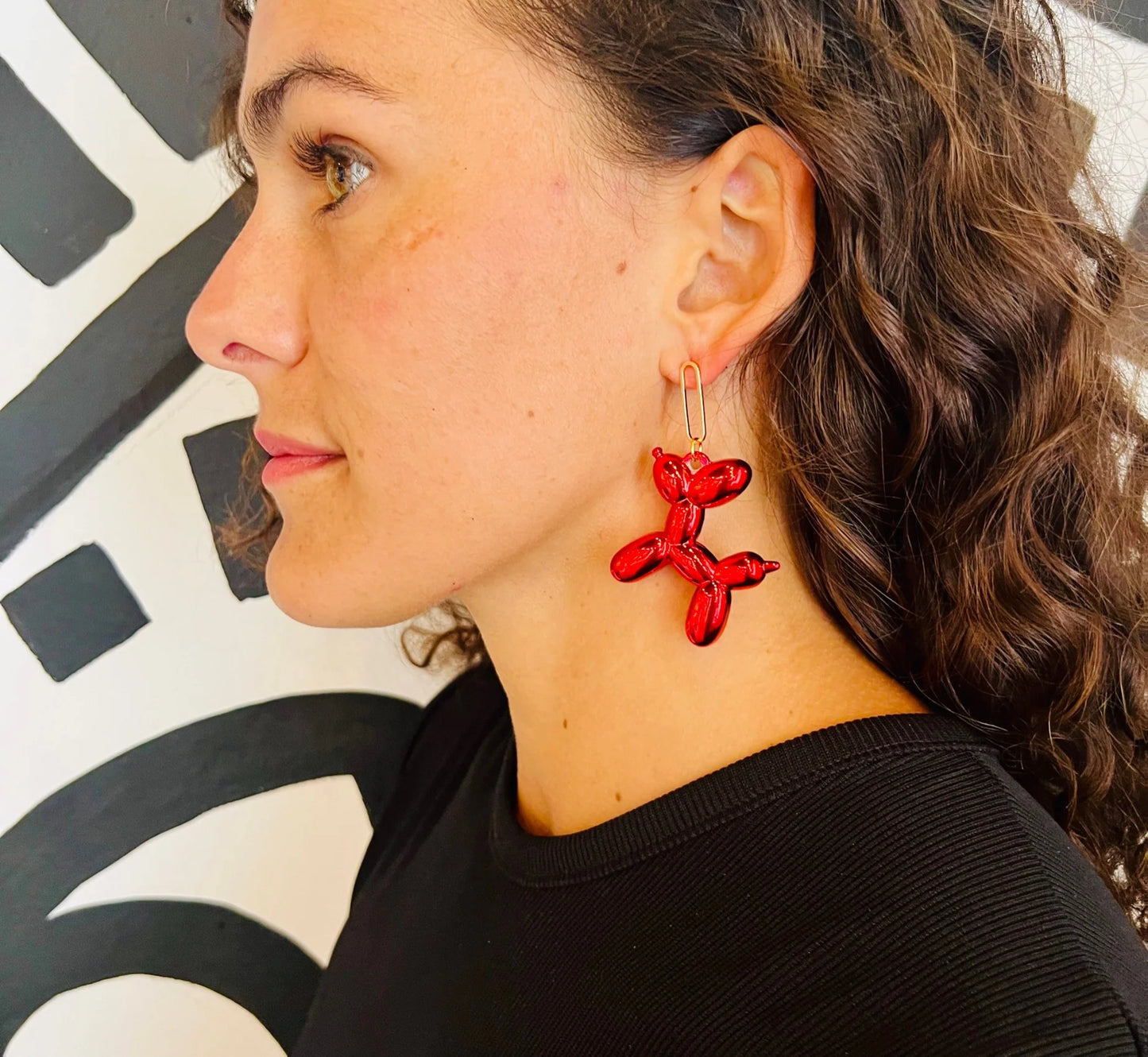 Balloon Dog Earrings | Red