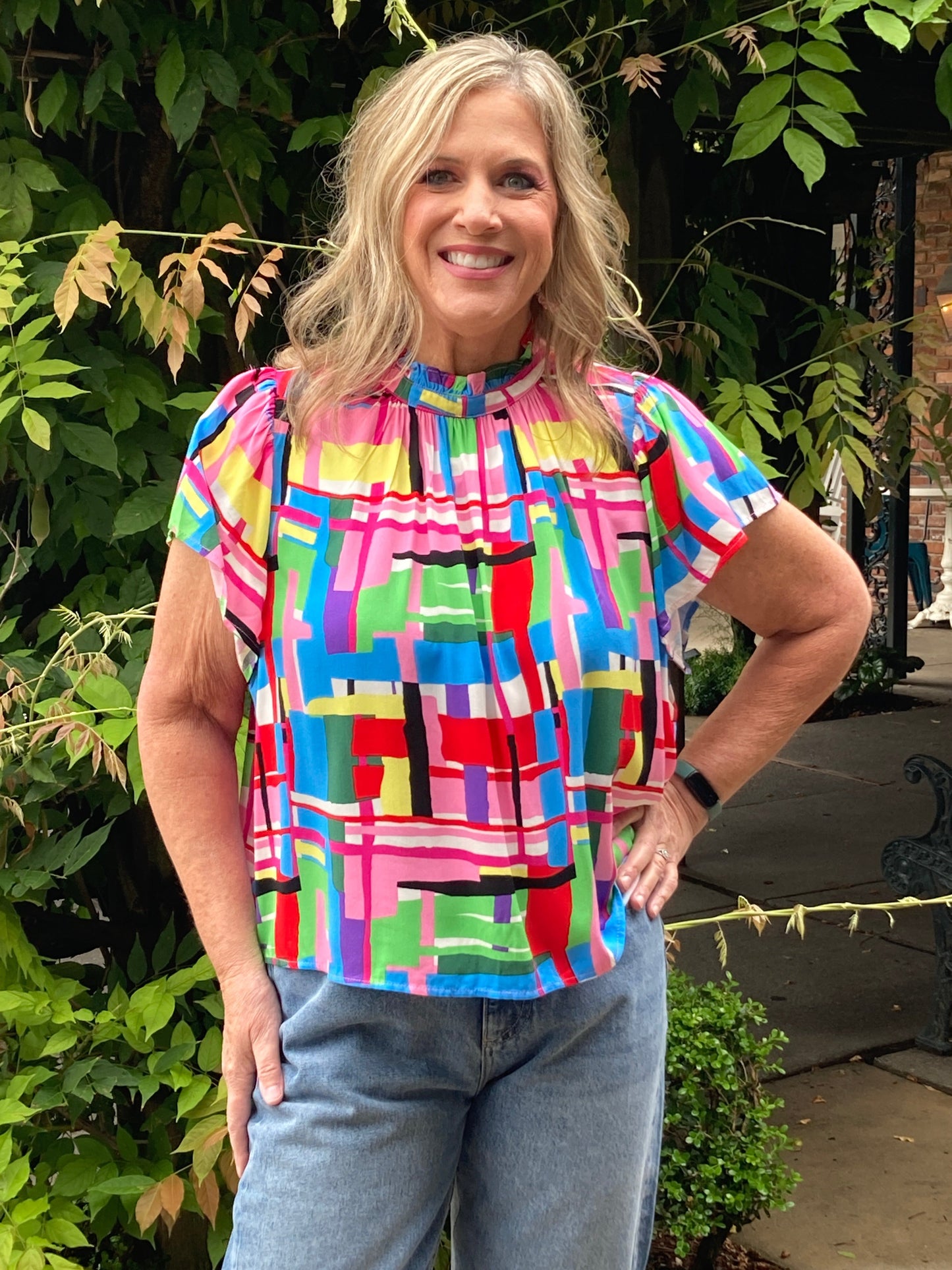 Multi Color Flutter Top