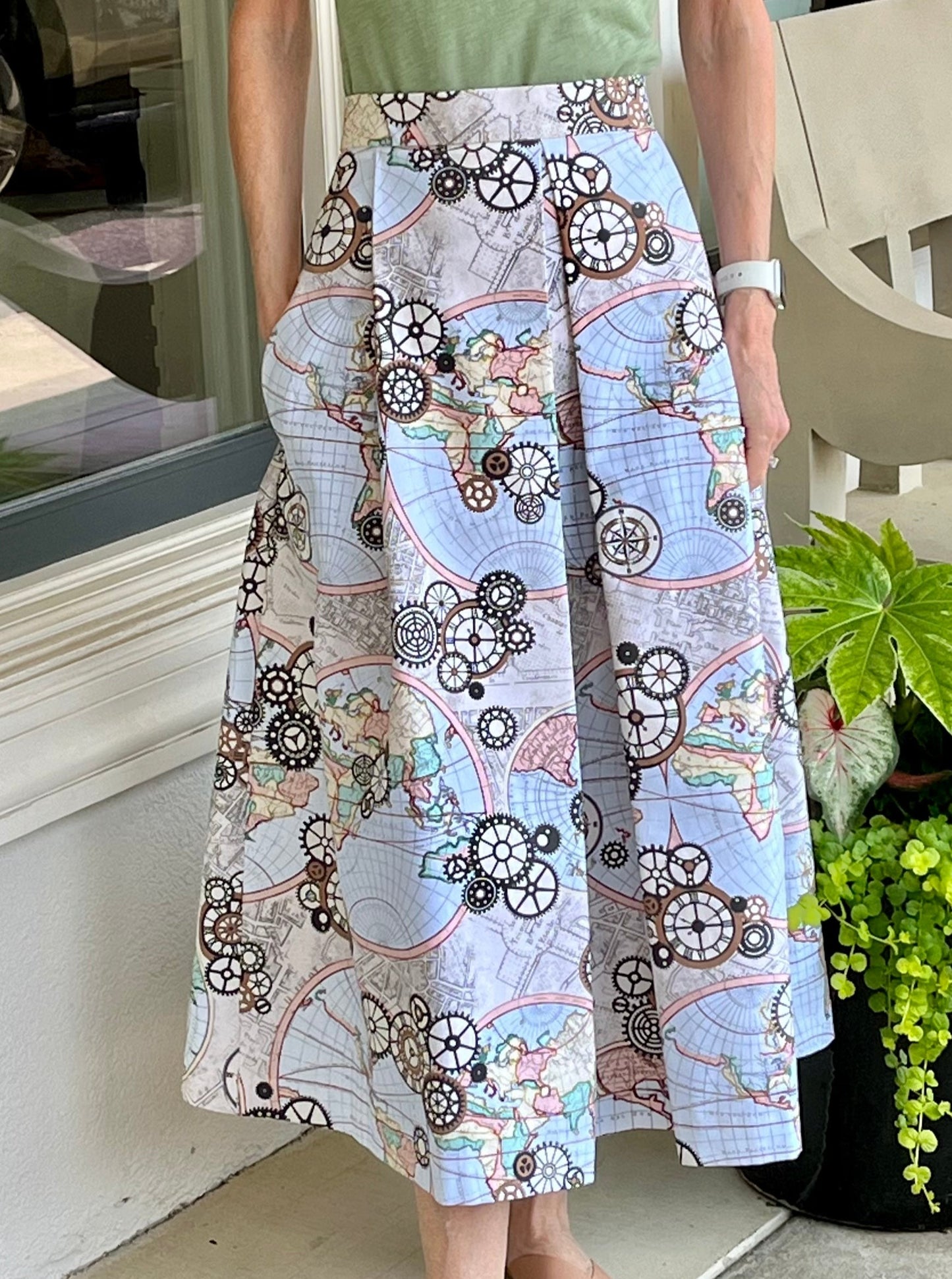 World Map Circle Skirt
