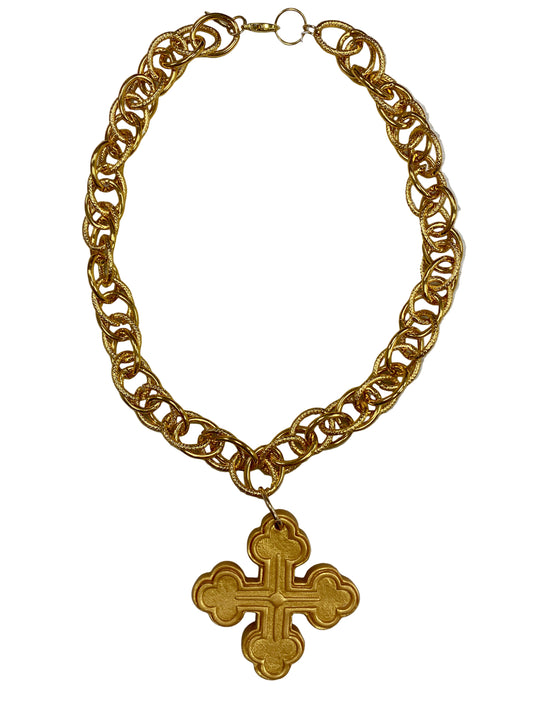 Gold Megan Cross Necklace