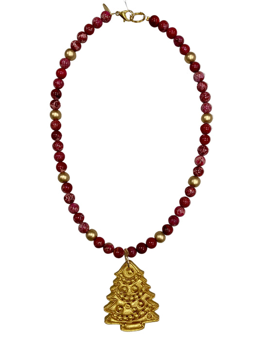 Christmas Tree Necklace | Red
