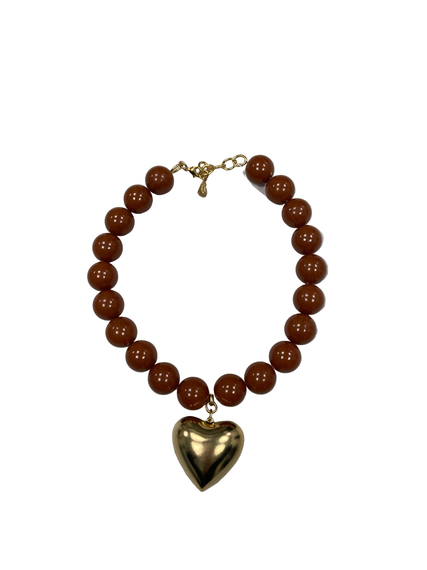 Heart Necklace | Brown