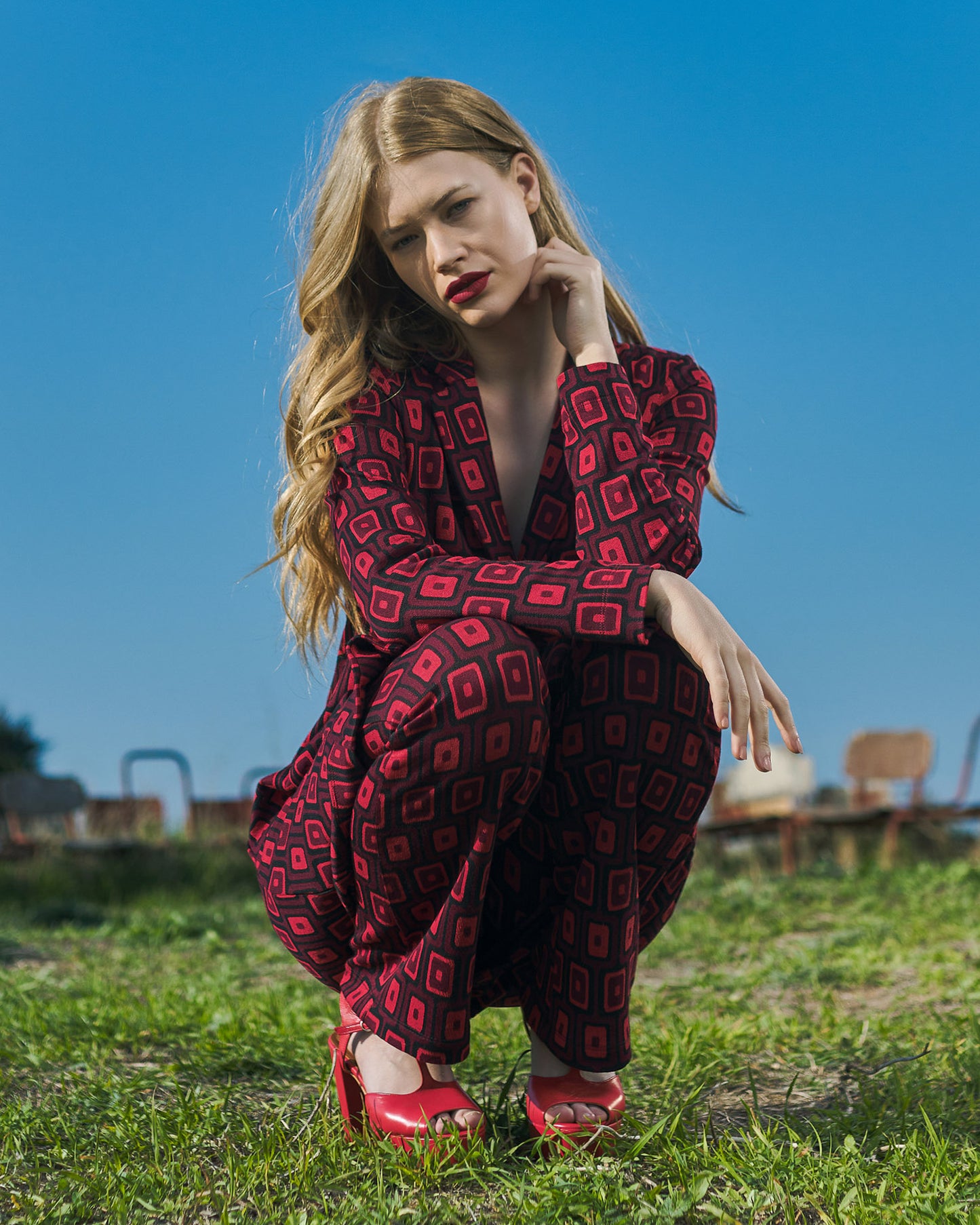 Red & Black Long Jacket