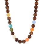Acrylic Ball Necklace | Brown Multi