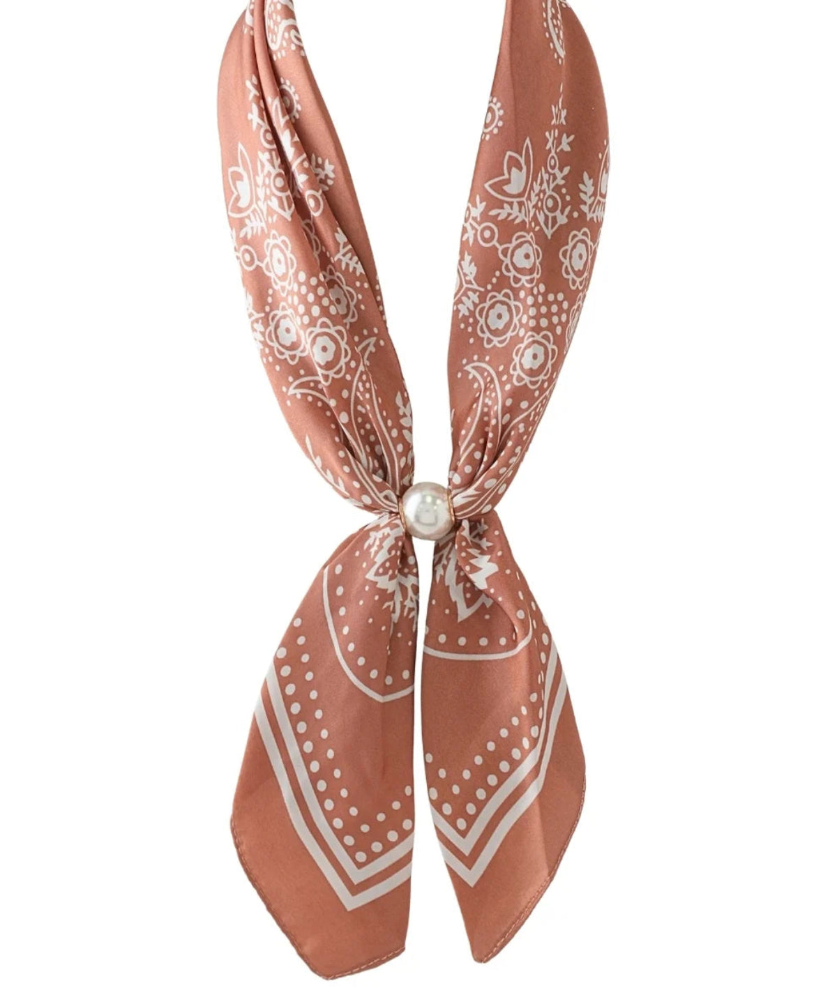 Paisley Scarf Necklace | Lt Brown