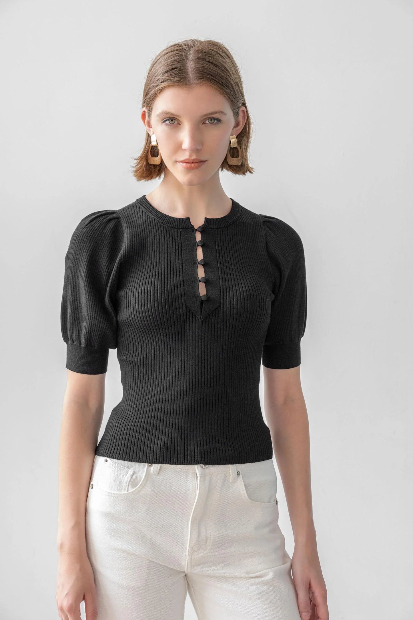 Henley Sweater | Black