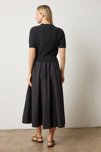 Mixed Media Dress | Black