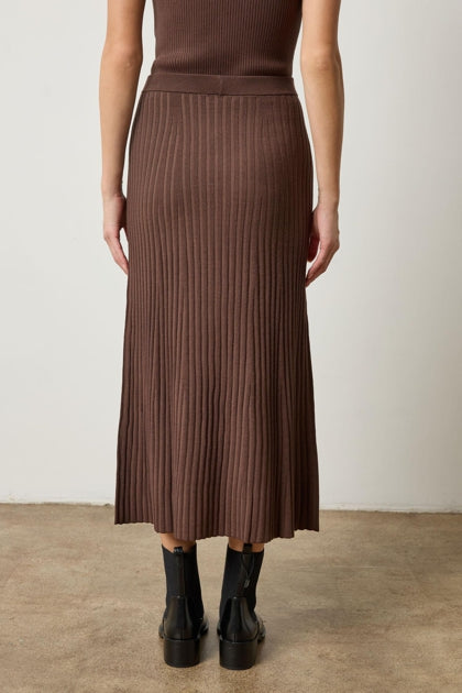 Straight Rib Skirt | Mink