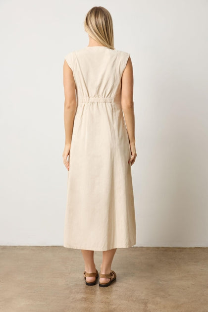 Twill Princess Seam Dress | Eggshell