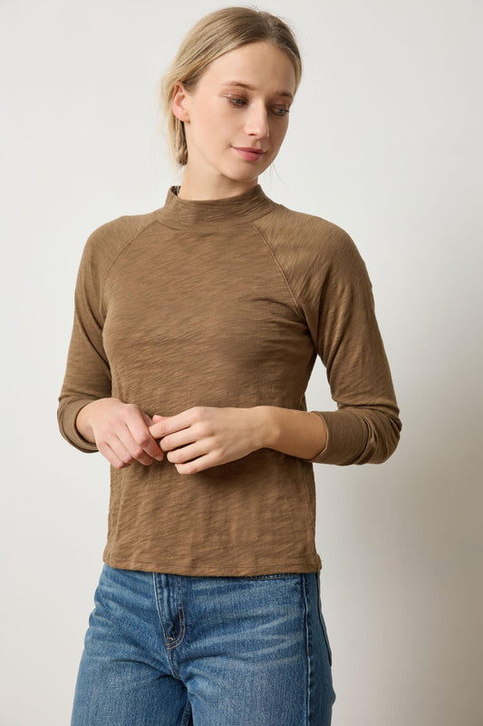 Raglan Mock Neck | Truffle