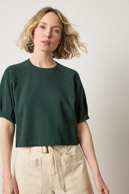 Pleated Sleeve Top | Spruce