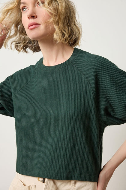 Pleated Sleeve Top | Spruce