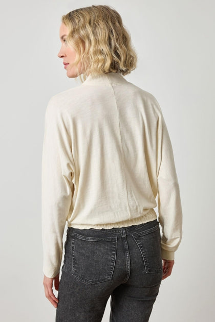 Shawl Collar Wedge Top | Snow