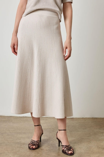 Flared Knit Skirt | Mist