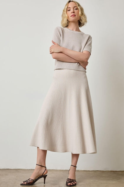 Flared Knit Skirt | Mist