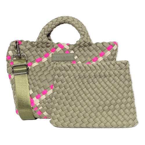 Mini Woven Tote | Sage/Multi